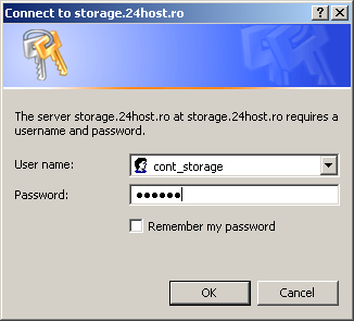 Configurare Windows XP pentru acces cont storage 24host.ro